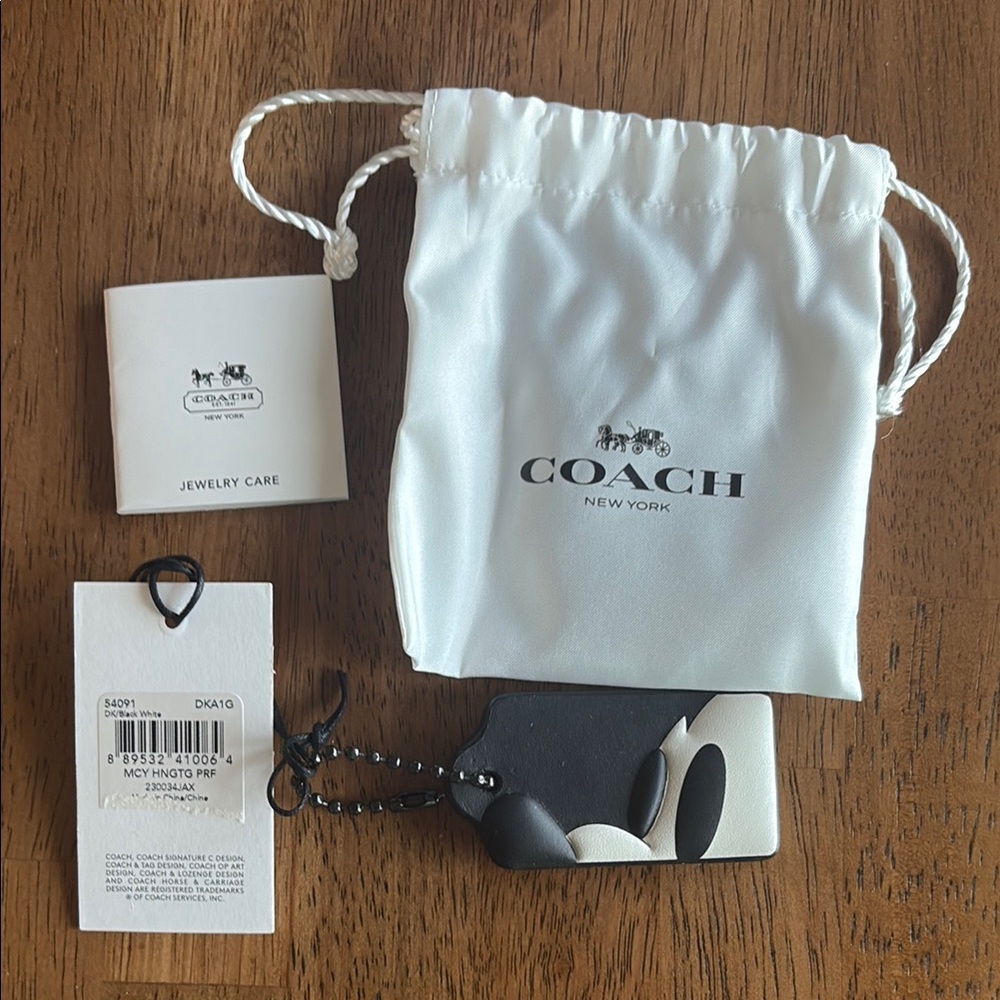 CoachxDisney Mickey luggage tag or hang tag with Dust Bag